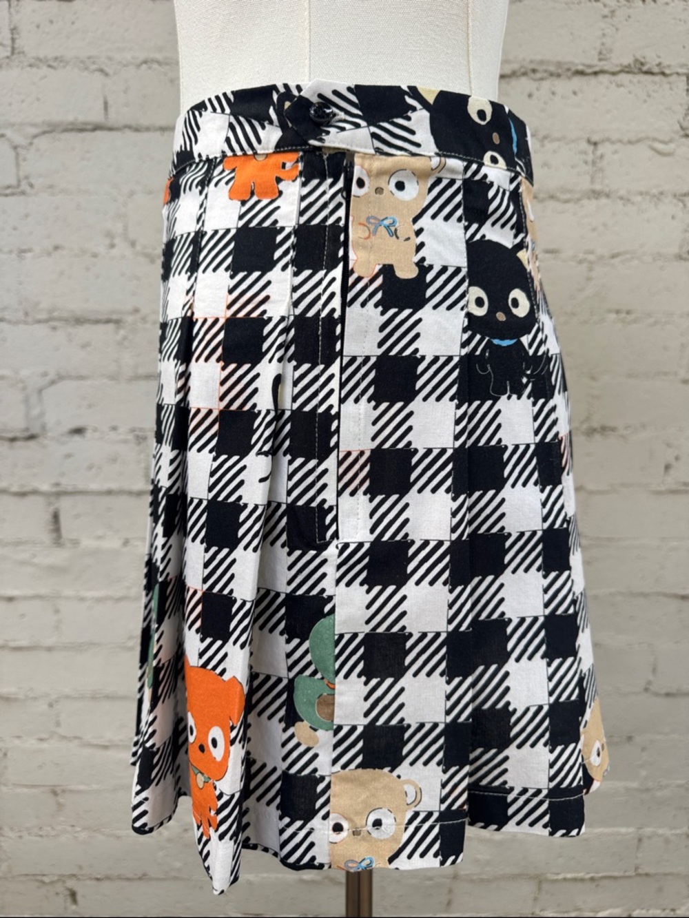 Dumbgood x Sanrio Chococat Pleated Mini Skirt Herringbone Size M - Picture 8 of 15